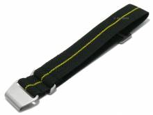Uhrenarmband Monrovia 20mm schwarz Nylon/Textil gelber Streifen Military-Style von MEYHOFER (Schlie&szlig;enansto&szlig; 20 mm)