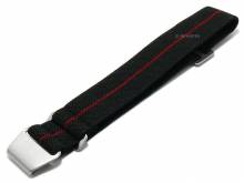 Uhrenarmband Monrovia 20mm schwarz Nylon/Textil roter Streifen Military-Style von MEYHOFER (Schlie&szlig;enansto&szlig; 20 mm)