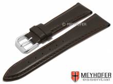 Uhrenarmband XS Clarksburg 19mm dunkelbraun Leder glatt matt abgen&auml;ht von MEYHOFER (Schlie&szlig;enansto&szlig; 16 mm)