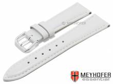 Uhrenarmband XS Clarksburg 19mm wei&szlig; Leder glatt matt abgen&auml;ht von MEYHOFER (Schlie&szlig;enansto&szlig; 16 mm)