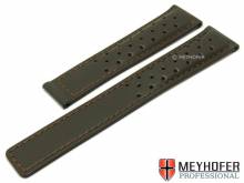 Uhrenarmband Guernsey 19mm dunkelbraun Leder Racing-Look abgen&auml;ht f&uuml;r Faltschlie&szlig;e MEYHOFER (Schlie&szlig;enansto&szlig; 18 mm)