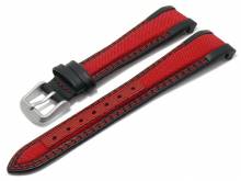 Uhrenarmband Velletri 20mm schwarz/rot Leder Doppelnaht rot f&uuml;r Rolex von MEYHOFER (Schlie&szlig;enansto&szlig; 16 mm)
