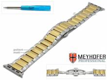 Uhrenarmband Eastport 23mm Edelstahl bicolor mit APPLE-Adapter 42 mm von MEYHOFER
