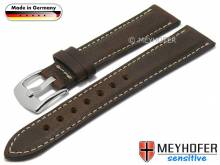 HANDMADE IN GERMANY: Uhrenarmband Kreuth 24mm dunkelbraun Leder vegetabil helle Naht MEYHOFER (Schlie&szlig;enansto&szlig; 22 mm)