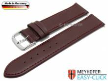 Uhrenarmband Meyhofer EASY-CLICK Bonn 16mm bordeaux Leder  abgen&auml;ht (Schlie&szlig;enansto&szlig; 16 mm)