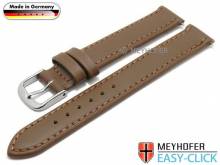 Uhrenarmband Meyhofer EASY-CLICK Bonn 14mm mittelbraun Leder  abgen&auml;ht (Schlie&szlig;enansto&szlig; 14 mm)