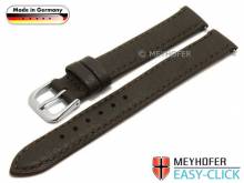 Uhrenarmband Meyhofer EASY-CLICK Neuss 14mm dunkelbraun Hirsch-Leder genarbt abgen&auml;ht (Schlie&szlig;enansto&szlig; 14 mm)
