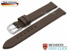 Uhrenarmband Meyhofer EASY-CLICK Furth 14mm dunkelbraun Leder genarbt (Schlie&szlig;enansto&szlig; 14 mm)