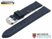 Uhrenarmband Meyhofer EASY-CLICK Brunn 16mm dunkelblau Leder grob genarbt abgen&auml;ht (Schlie&szlig;enansto&szlig; 14 mm)