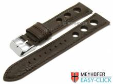 Uhrenarmband Meyhofer EASY-CLICK Braga 22mm dunkelbraun Leder Racing-Look abgen&auml;ht (Schlie&szlig;enansto&szlig; 20 mm)