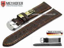 Uhrenarmband Manaus 22mm dunkelbraun echt Alligator orange Naht von MEYHOFER (Schließenanstoß 18 mm)