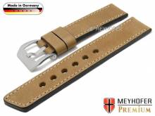 Uhrenarmband Laredo 22mm mittelbraun Leder Antik-Look helle Naht von MEYHOFER (Schlie&szlig;enansto&szlig; 22 mm)