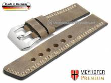 Uhrenarmband Malaga 26mm beige Leder Antik-Look helle einseitige Doppelnaht von MEYHOFER (Schlie&szlig;enansto&szlig; 26 mm)