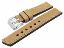 Uhrenarmband Malaga 22mm mittelbraun Leder Antik-Look helle einseitige Doppelnaht von MEYHOFER (Schlie&szlig;enansto&szlig; 22 mm)