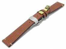 HANDMADE IN GERMANY: Uhrband Hagensberg 22mm hellbraun Eidechse Faltschlie&szlig;e optional mit EASY-CLICK von MEYHOFER 
