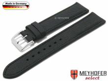 Uhrenarmband Speyer 18mm schwarz Textil abgen&auml;ht von MEYHOFER (Schlie&szlig;enansto&szlig; 16 mm)