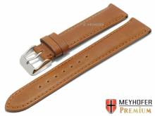 Uhrenarmband Trakehnen 22mm hellbraun CORDOVAN Leder glatt abgenäht von MEYHOFER (Schließenanstoß 18 mm)