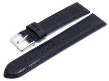 Uhrenarmband Wellington 17mm dunkelblau Leder Alligator-Pr&auml;gung HANDMADE in GERMANY von MEYHOFER (Schlie&szlig;e 16 mm)