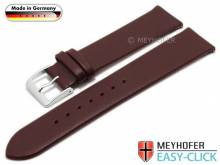 Meyhofer EASY-CLICK Uhrenarmband Donau 22mm bordeaux Leder glatt ohne Naht (Schlie&szlig;enansto&szlig; 18 mm)
