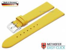 Meyhofer EASY-CLICK Uhrenarmband Donau 16mm gelb Leder glatt ohne Naht (Schlie&szlig;enansto&szlig; 16 mm)