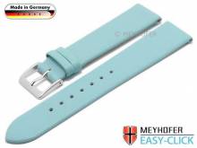 Meyhofer EASY-CLICK Uhrenarmband Donau 22mm hellblau Leder glatt ohne Naht (Schlie&szlig;enansto&szlig; 18 mm)