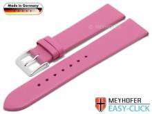 Meyhofer EASY-CLICK Uhrenarmband Donau 16mm pink Leder glatt ohne Naht (Schlie&szlig;enansto&szlig; 16 mm)
