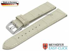 Meyhofer EASY-CLICK Uhrenarmband XS Eifel 16mm hellbeige Leder Alligator-Pr&auml;gung abgen&auml;ht (Schlie&szlig;enansto&szlig; 14 mm)