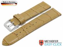 Meyhofer EASY-CLICK Uhrenarmband XS Eifel 16mm beige Leder Alligator-Pr&auml;gung abgen&auml;ht (Schlie&szlig;enansto&szlig; 14 mm)
