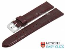 Meyhofer EASY-CLICK Uhrenarmband Isar 16mm bordeaux Leder Alligator-Pr&auml;gung abgen&auml;ht (Schlie&szlig;enansto&szlig; 16 mm)