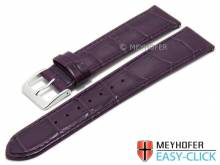 Meyhofer EASY-CLICK Uhrenarmband Isar 16mm lila Leder Alligator-Pr&auml;gung abgen&auml;ht (Schlie&szlig;enansto&szlig; 16 mm)