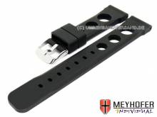 Uhrenarmband Scarperia 24mm schwarz Silikon Racing-Look von MEYHOFER (Schließenanstoß 22 mm)