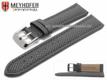 Uhrenarmband Saarburg 20mm grau Synthetik Textillook abgen&auml;ht von MEYHOFER (Schlie&szlig;enansto&szlig; 18 mm)