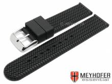 Uhrenarmband Weimar 18mm schwarz Silikon mit Reifenmuster von MEYHOFER (Schließenanstoß 18 mm)