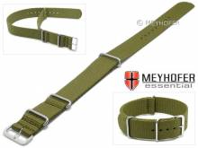 Uhrenarmband Garland 18mm olivgr&uuml;n Textil Durchzugsband im NATO-Style von MEYHOFER