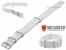 Uhrenarmband Garland 20mm wei&szlig; Textil Durchzugsband im NATO-Style von MEYHOFER