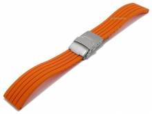 Uhrenarmband Barnwell 20mm orange Silikon Streifenmuster mit Titan-Faltschlie&szlig;e von MEYHOFER
