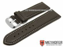 Uhrenarmband Arendal 26mm dunkelbraun Leder genarbt helle Naht von MEYHOFER (Schlie&szlig;enansto&szlig; 24 mm)