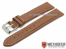 Uhrenarmband Arendal 20mm hellbraun Leder genarbt helle Naht von MEYHOFER (Schlie&szlig;enansto&szlig; 18 mm)