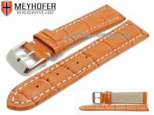 Uhrenarmband Petare 20mm aprikose Leder Alligator-Pr&auml;gung helle Naht von Meyhofer (Schlie&szlig;enansto&szlig; 18 mm)