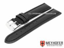 Uhrenarmband Nybro 18mm schwarz Leder glatt matt abgen&auml;ht von MEYHOFER (Schlie&szlig;enansto&szlig; 18 mm)