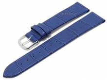 Uhrenarmband Pensacola 18mm Clip-Anstoß königsblau Leder Alligator-Prägung von MEYHOFER (Schließenanstoß 16 mm)