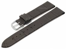 Uhrenarmband Pensacola 18mm Clip-Anstoß dunkelgrau Leder Alligator-Prägung von MEYHOFER (Schließenanstoß 16 mm)