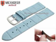 Uhrenarmband Pensacola 18mm Clip-Anstoß eisblau Leder Alligator-Prägung von MEYHOFER (Schließenanstoß 16 mm)