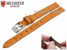 Uhrenarmband Pensacola 08mm Clip-Ansto&szlig; orange Leder Alligator-Pr&auml;gung von MEYHOFER (Schlie&szlig;enansto&szlig; 08 mm)