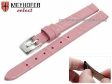 Uhrenarmband Pensacola 08mm Clip-Ansto&szlig; rosa Leder Alligator-Pr&auml;gung von MEYHOFER (Schlie&szlig;enansto&szlig; 08 mm)