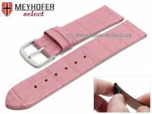 Uhrenarmband Pensacola 18mm Clip-Anstoß rosa Leder Alligator-Prägung von MEYHOFER (Schließenanstoß 16 mm)