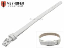 Uhrenarmband Kufstein 06mm wei&szlig; Leder glatt Durchzugsband von Meyhofer