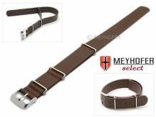 Uhrenarmband Sydney 18mm dunkelbraun Leder glatt Durchzugsband im NATO-Style von Meyhofer
