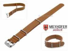 Uhrenarmband Sydney 18mm hellbraun Leder glatt Durchzugsband im NATO-Style von Meyhofer