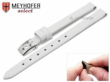 Uhrenarmband Rockhampton 08mm Clip-Ansto&szlig; wei&szlig; Leder glatt matt von MEYHOFER (Schlie&szlig;enansto&szlig; 08 mm)